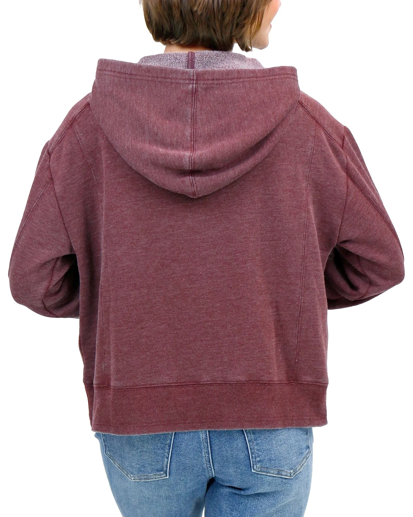 Vintage Washed Wine Fleece Hoodie 10 Vintage Washed Wine Fleece Hoodie - Image 8