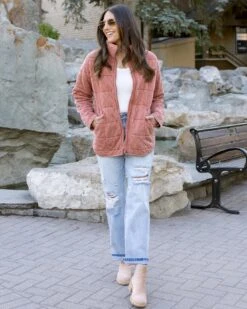 Mineral Washed Terracotta Quilted Jacket -Active Aura Shop VintageWashedQuiltedJacket Terracotta 7