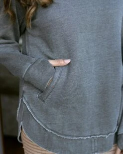 Vintage Washed Grey Tunic Sweatshirt -Active Aura Shop VintageWashedSweatshirt WashedGrey 14