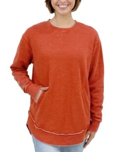 Vintage Washed Orange Tunic Sweatshirt -Active Aura Shop VintageWashedSweatshirt WashedOrange 1
