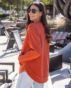 Vintage Washed Orange Tunic Sweatshirt -Active Aura Shop VintageWashedSweatshirt WashedOrange 5