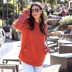 Vintage Washed Orange Tunic Sweatshirt -Active Aura Shop VintageWashedSweatshirt WashedOrange 7