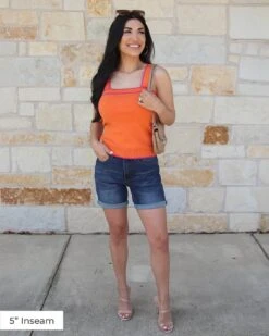 Medium Wash Waist Shaper Shorts -Active Aura Shop WaistShaperShorts MediumWash 12 1