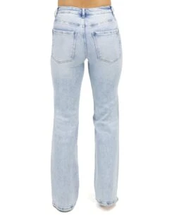 Wide Leg Premium Denim In Distressed Light-Wash -Active Aura Shop WideLegPremiumDenim LightWash Distressed 2