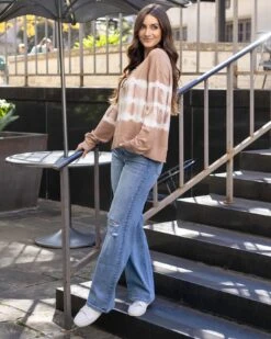 Wide Leg Premium Denim In Distressed Mid-Wash -Active Aura Shop WideLegPremiumDenim MidWashDistressed 1