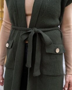 Winter Knit Forest Night Long Sweater Vest - FINAL SALE -Active Aura Shop WinterKnitCardiVest ForestNight 9