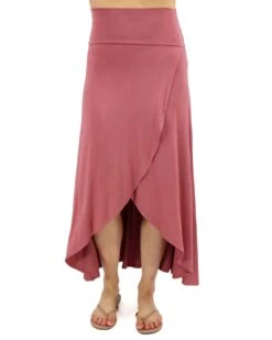 Terracotta Wrap High-Low Maxi Skirt -Active Aura Shop WrapHighLowMaxiSkirt Terracotta 1