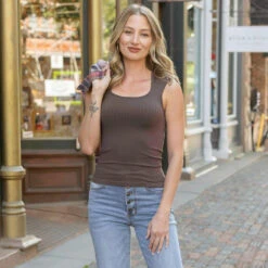 The Prettiest Neckline Perfect Fit Top In Brown -Active Aura Shop ad 2