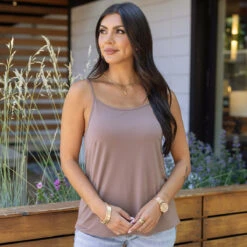 Taupe Scoop Neck Cami -Active Aura Shop ad 8