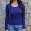 Scoop Neck Indigo Long Sleeve Brami -Active Aura Shop all remainder 3082 copy