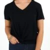 Perfect V-Neck Tee In Black - FINAL SALE