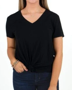 Perfect V-Neck Tee In Black - FINAL SALE