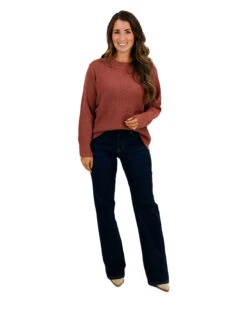 Heathered Adobe Waffle Knit Sweater -Active Aura Shop comingsoon image 8