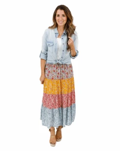 Go-To Tiered Floral Patchwork Skirt -Active Aura Shop comingsoon image ca6e35e1 5fba 4b19 aabe e885472f98d1
