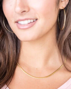 Flat Chain Necklace In Gold