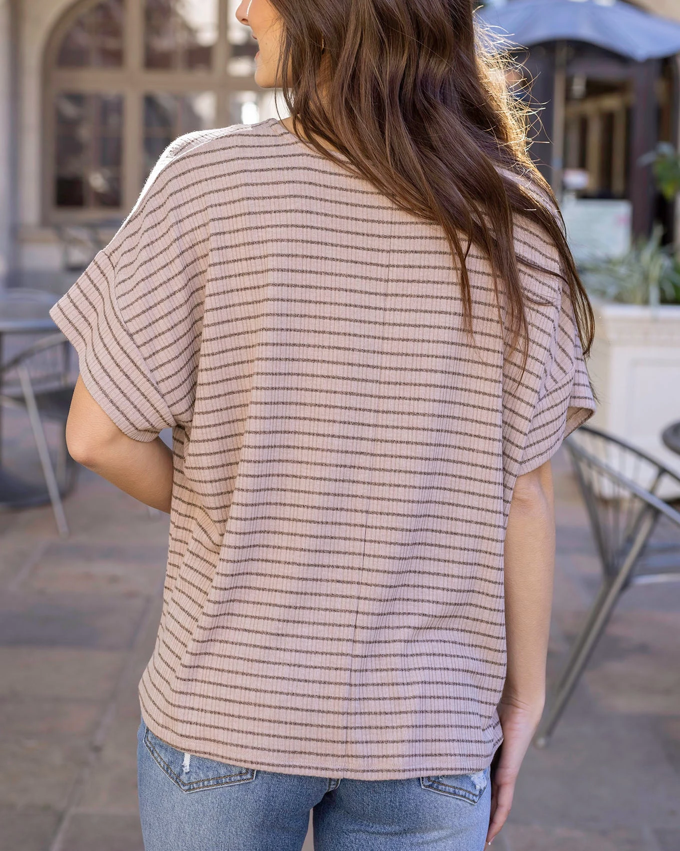 Coziest Tan And Black Stripe Dolman Lounge Top 8 Coziest Tan And Black Stripe Dolman Lounge Top - Image 7