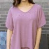 Coziest Dark Lilac Dolman Lounge Top