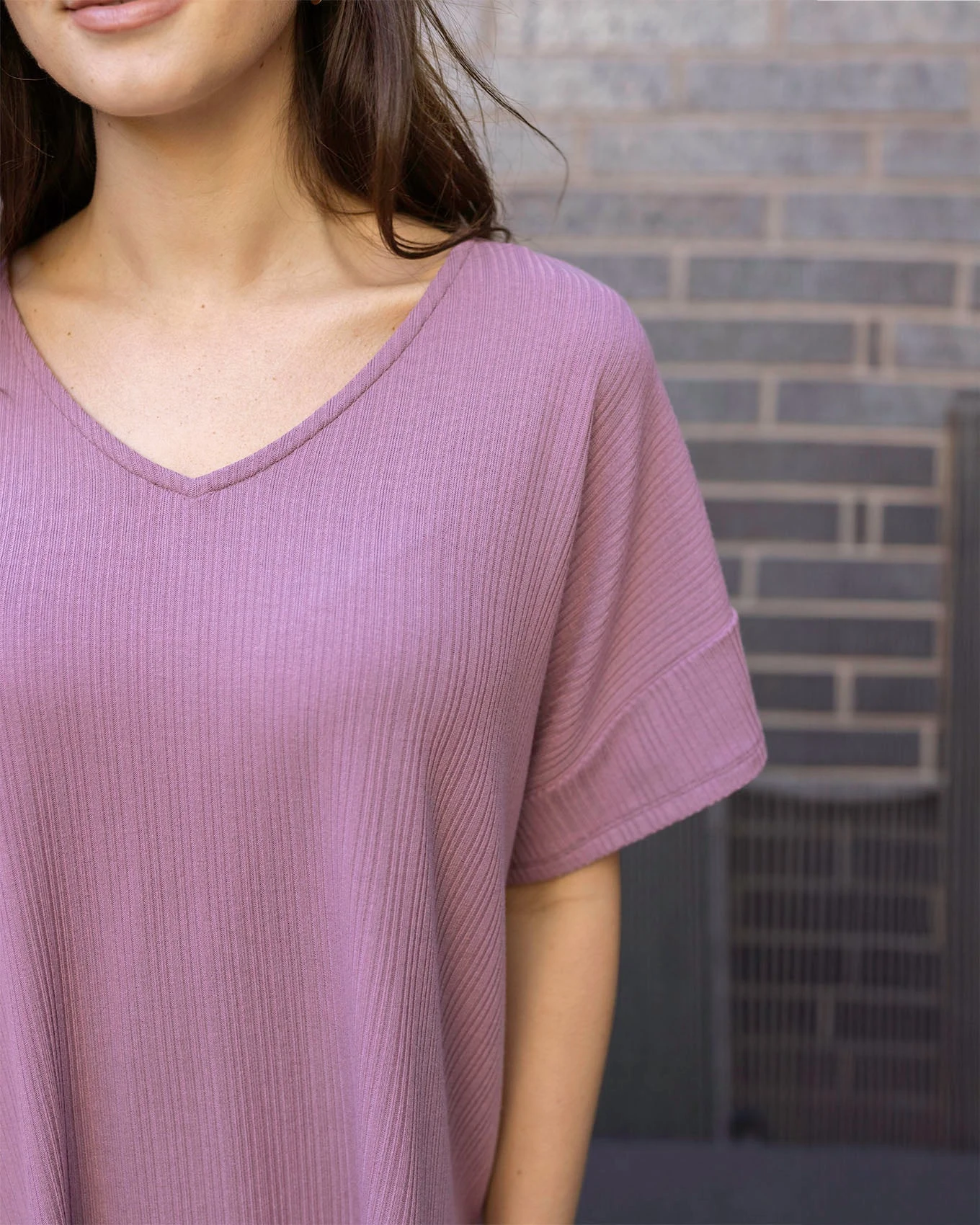 Coziest Dark Lilac Dolman Lounge Top 6 Coziest Dark Lilac Dolman Lounge Top - Image 4