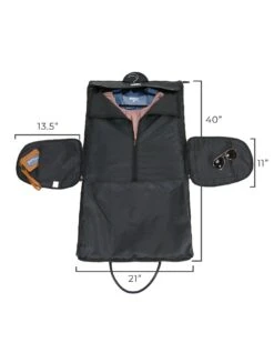 Black Duffle Garment Bag -Active Aura Shop measurements black copy