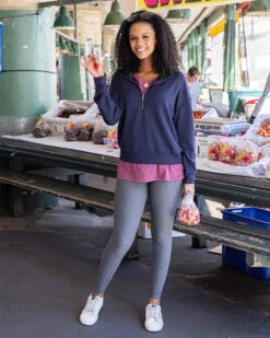 Midweight Daily Leggings In Heathered Charcoal- Pocket/No Pocket -Active Aura Shop midweight daily leggings grey 03 5e5b5c99 13a4 4f76 84b3 9ed05a3b0729