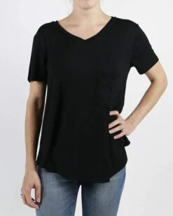 Perfect Pocket Tee In Black - FINAL SALE