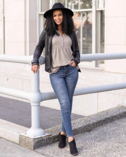 G&L Dark Mid-Wash Designer Denim - FINAL SALE -Active Aura Shop piper thermal waffle top taupe 2 b2672274 b31d 48c4 8184 0cd3d1966492