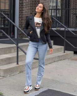 Mel's Fave Non Distressed Light Mid-Wash Full Length Jeans -Active Aura Shop remainderglfall 2971