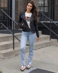 Mel's Fave Non Distressed Light Mid-Wash Full Length Jeans -Active Aura Shop remainderglfall 2973