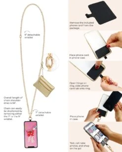 Gold Crossbody Cell Phone Chain W/ Wallet -Active Aura Shop tutorial